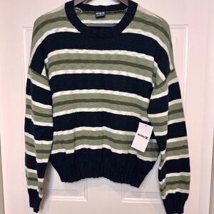 Hurley Ladies Morgan Pullover Stripe Sweater NWT, Size Medium